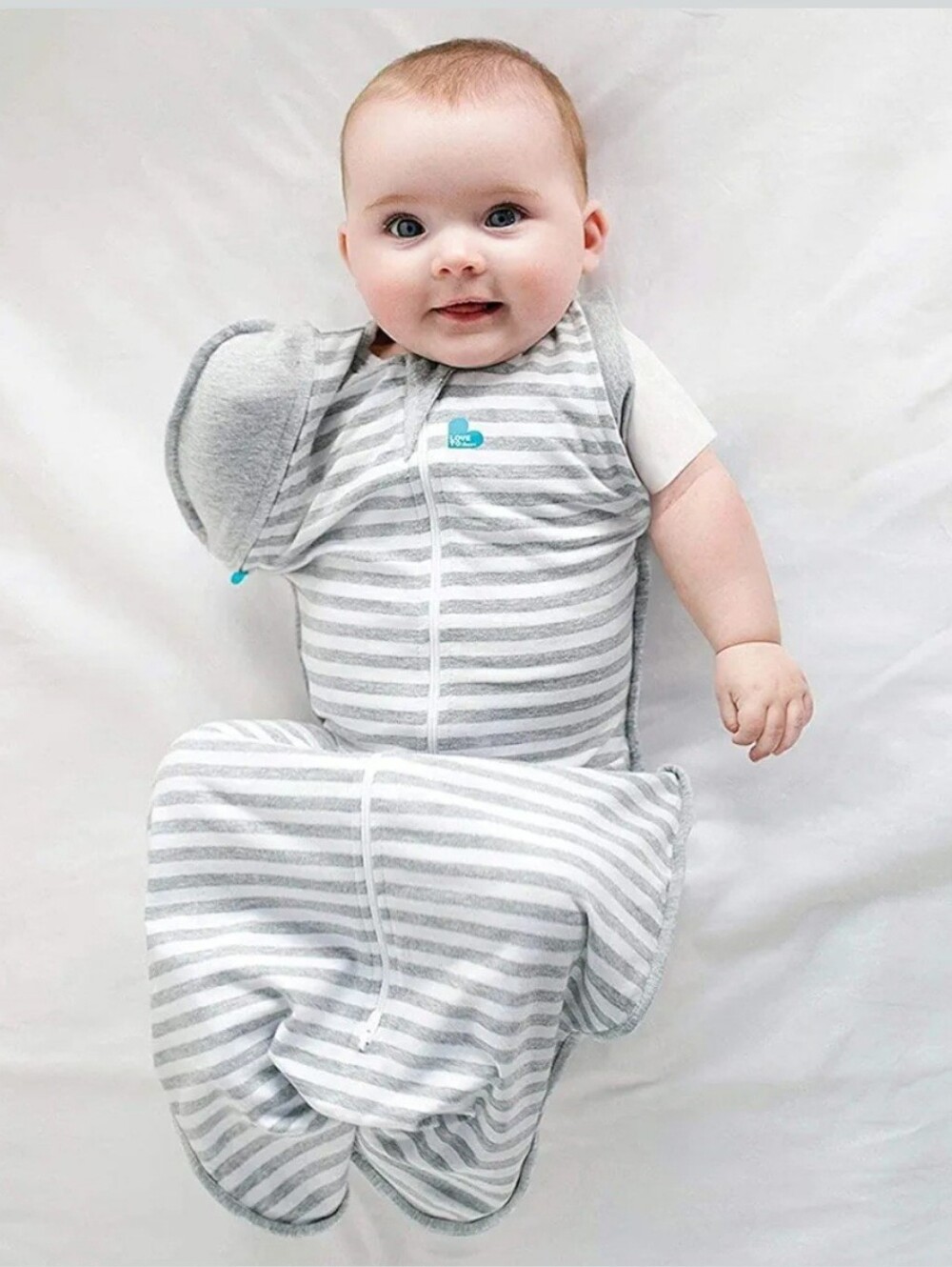 Love To Dream Gray & White Striped Baby Swaddle Sleep Sack